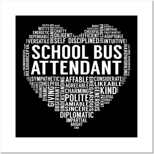 School Bus Attendant Heart Posters and Art